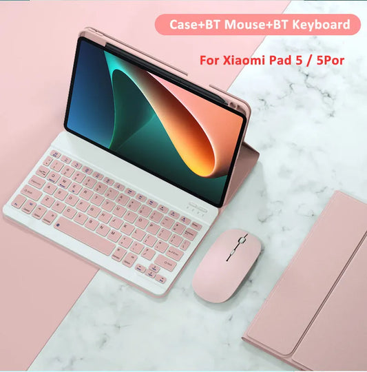 For Xiaomi Mi Pad 5 Keyboard Mouse Case Magnetic Keyboard Mouse Case Bluetooth for Mi Pad 5 Pro With Pencil Holder Tablet Case