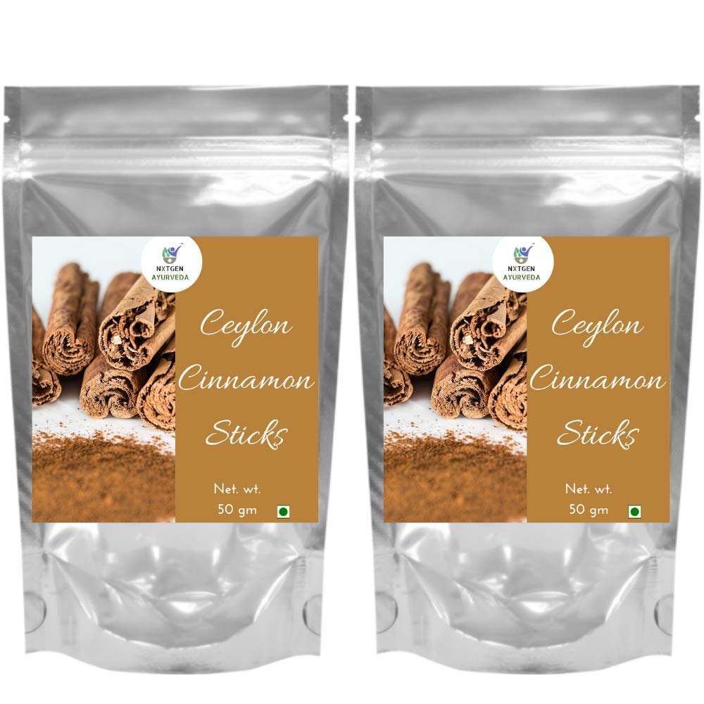 Nxtgen Ayurveda Ceylon Cinnamon Sticks| Pack of 2 | Sri Lankan Dalchini Sticks | 50g Each